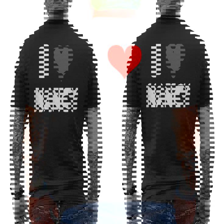 アイラブナンシー-ハート メンズTシャツ バックプリント