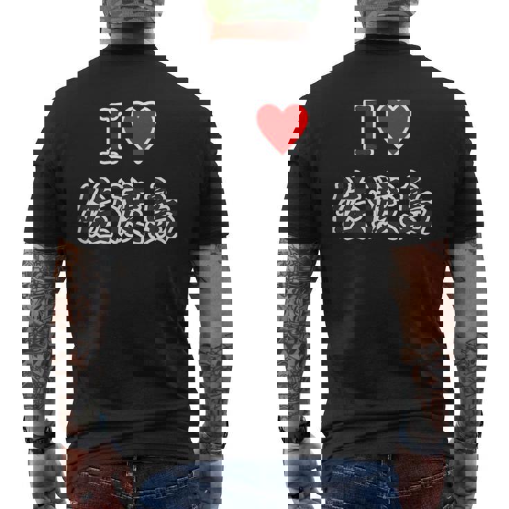 アイラブ・佐渡島（I Love ハート）【47都道府県・市区町村】佐渡ヶ島 ジモtティ 地元愛 お土産 グッズ面白 メンズTシャツ バックプリント