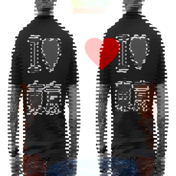 アイラブ・東京（I Love ハート）ビッグ 大きな文字【47都道府県・市区町村】ジモtティ 地元愛 旅行 お土産 面白 メンズTシャツ バックプリント