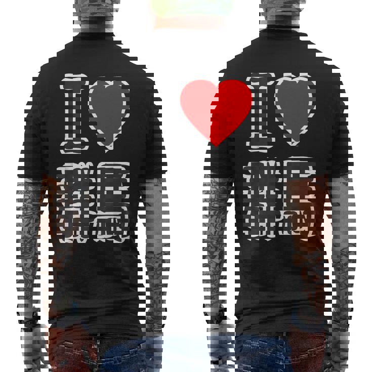 アイラブ・群馬（I Love ハート）Big 大きな文字 ハート【47都道府県】ジモtティ 旅行お土産 面白 メンズTシャツ バックプリント