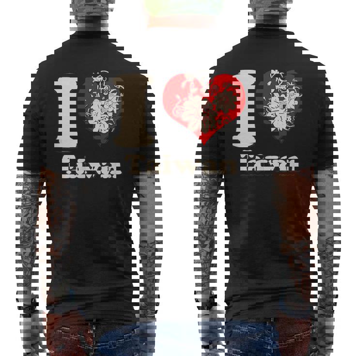 アイラブ台湾フローラル メンズTシャツ バックプリント