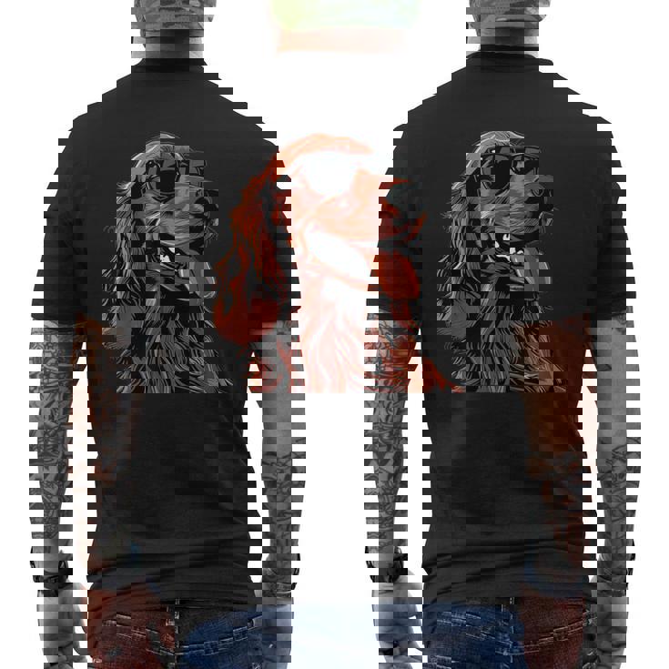 アイリッシュセッター犬種グラフィック。 メンズTシャツ バックプリント