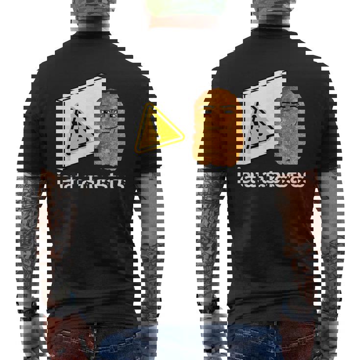 アイ・イート・アスベスト・ファニー・カーズ・チキン・ナゲット・ミーム メンズTシャツ バックプリント