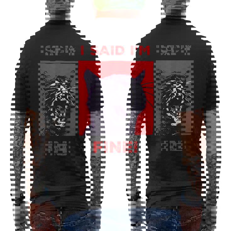 アイ・サイド・アイ・アイム・ファニー・キャット メンズTシャツ バックプリント