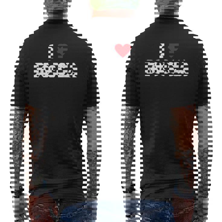 アイ・ハート・ボッチャ・プレイヤー-アイ・ラブ・ボッチャ メンズTシャツ バックプリント