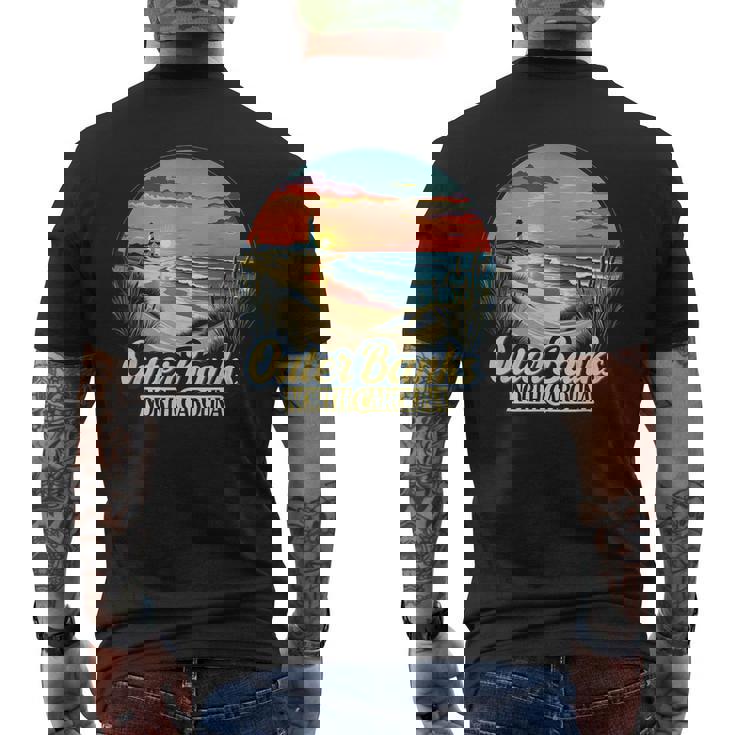 アウターバンクス ノースカロライナ コースタル サンセット ビーチ 灯台 メンズTシャツ バックプリント