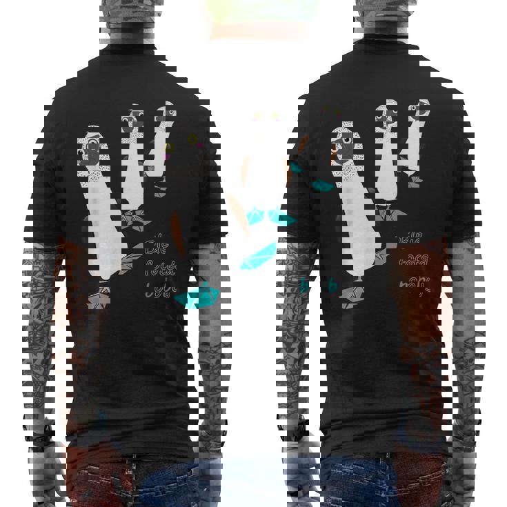 アオアシカツオドリ 鳥 メンズTシャツ バックプリント