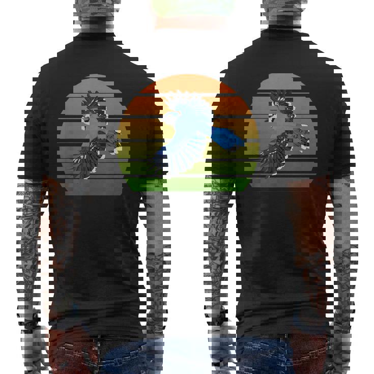 アオカケス 鳥 動物 図 バードウォッチング 贈り物 鳥類学者 生物学者 自然科学 メンズTシャツ バックプリント