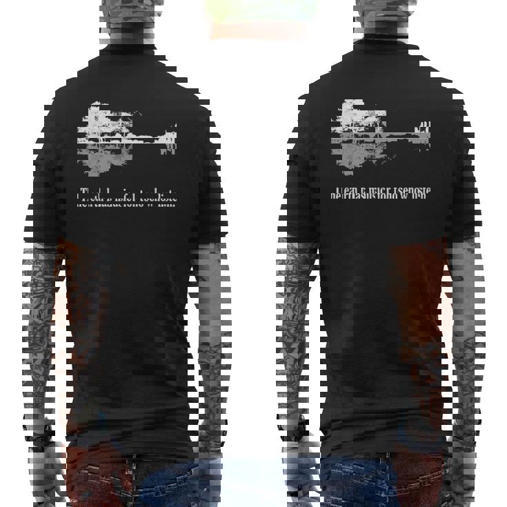 アコースティックギター Earth Has Music For Listen メンズTシャツ バックプリント