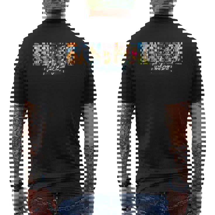 アジア 旅行先 ランドマーク お土産 タイ バンコク メンズTシャツ バックプリント