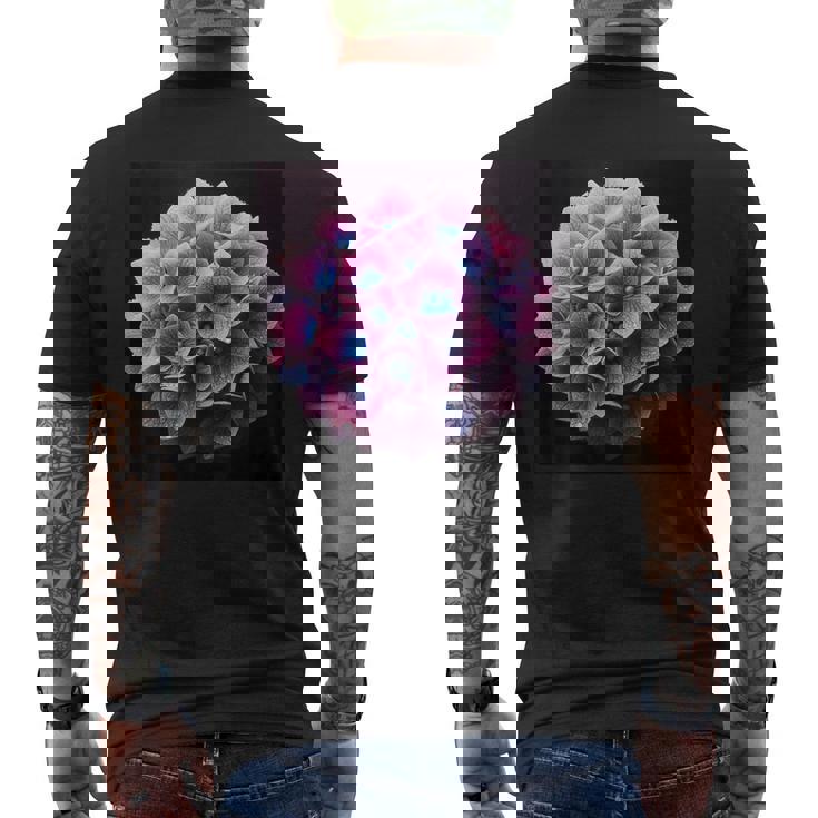 アジサイのようなアジサイの花 メンズTシャツ バックプリント