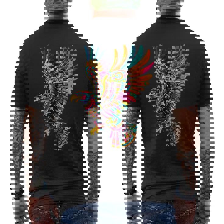 アステカ メキシコ神話 羽をつけた蛇 鷲 マヤ人 メンズTシャツ バックプリント