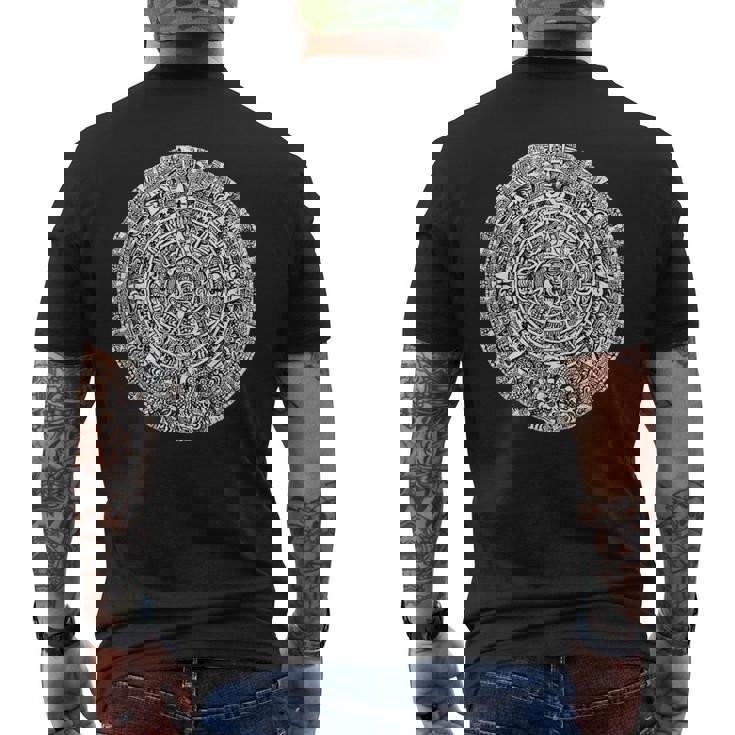 アステカまたはマヤ暦 メンズTシャツ バックプリント