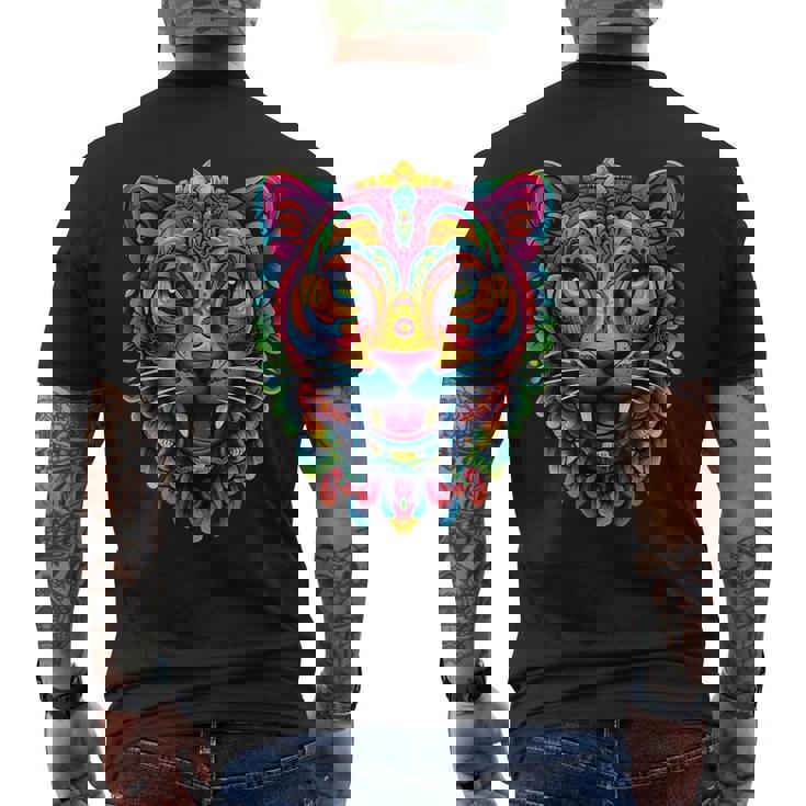 アステカ神 ジャガー ネイティブ メキシカン プライド ケツァルコアトル マヤ人 メンズTシャツ バックプリント