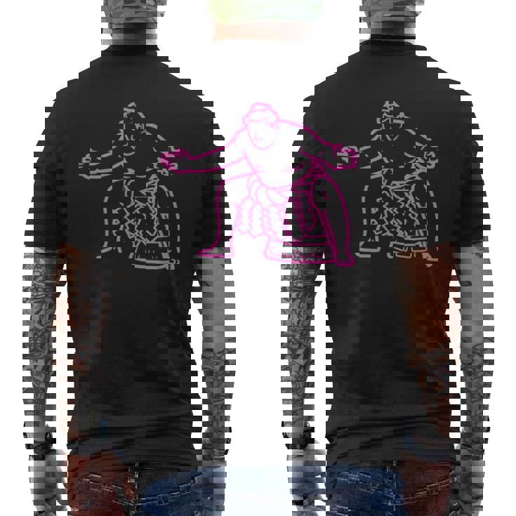 アスレチック相撲インスピレーションシルエット メンズTシャツ バックプリント