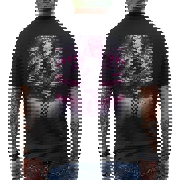 アニメ・漫画風 カワイイdj ワイフガール 日本文化 メンズTシャツ バックプリント