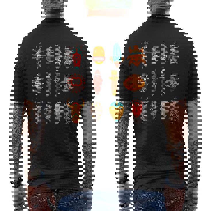 アフリカンマスクアート Blm メンズTシャツ バックプリント