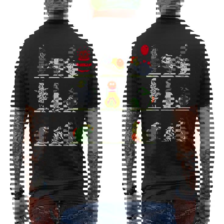 アボカド ヨガ ハロウィン モンスター メンズTシャツ バックプリント