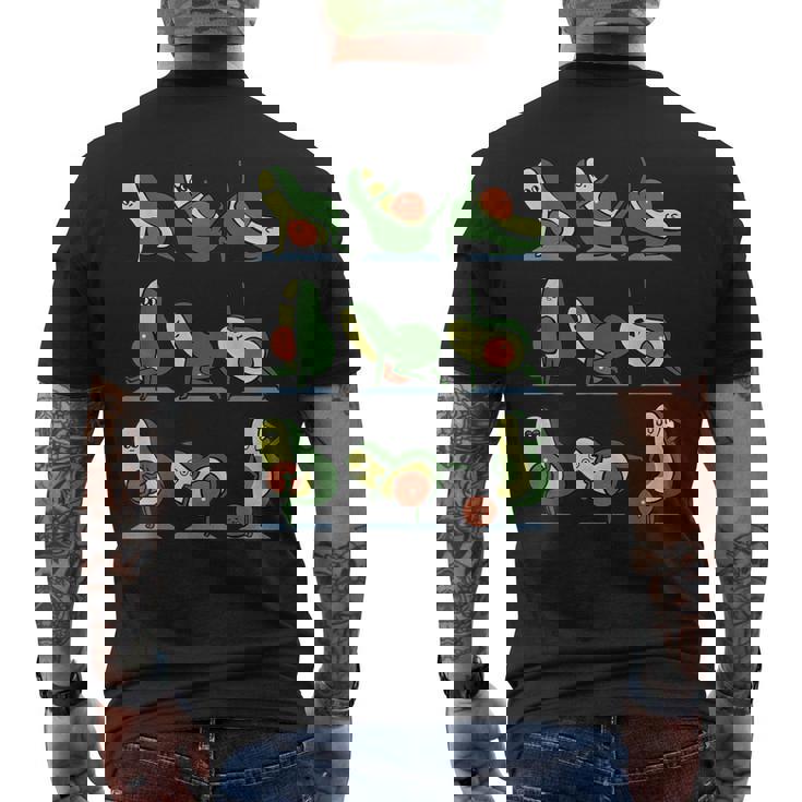 アボカドヨガ フラット腹部用 メンズTシャツ バックプリント