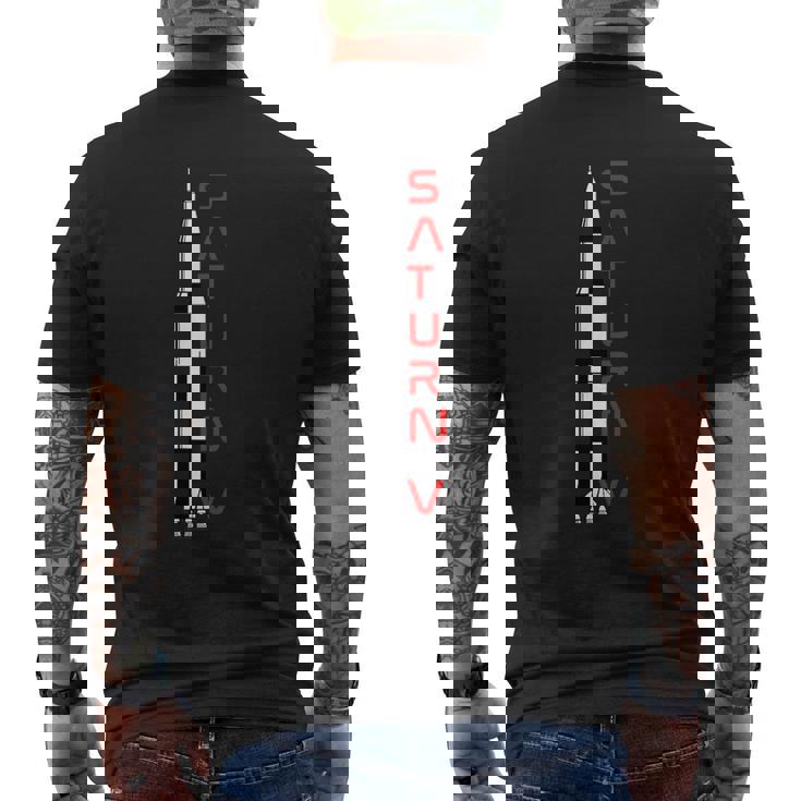 アポロ11号サターンv型月面宇宙ロケット メンズTシャツ バックプリント