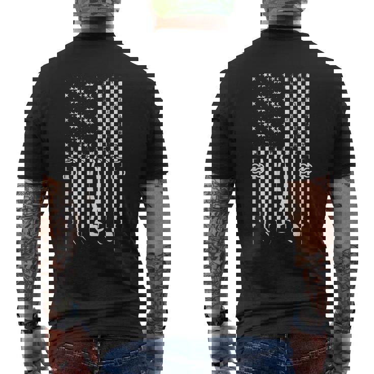 アメリカの旗 歯科技工士 道具 歯医者 アイテム 歯 メンズTシャツ バックプリント