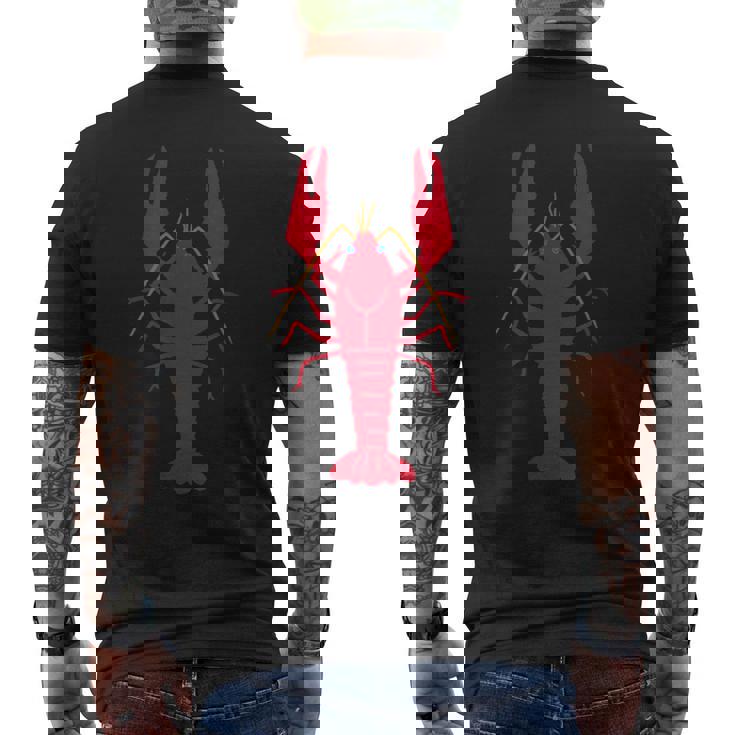 アメリカザリガニ_エビガニ_ザリガニ メンズTシャツ バックプリント