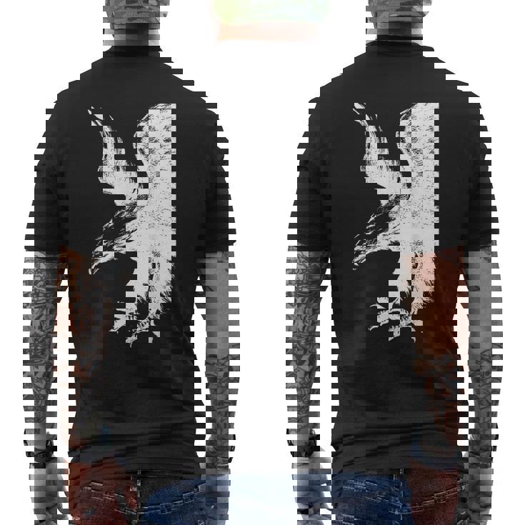 アメリカンイーグル ブラック ホワイト アメリカンパトリオット メンズTシャツ バックプリント