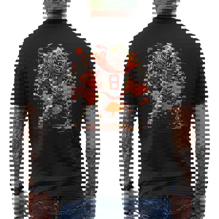 アメリカンフットボールのコスチュームを着たストロングナイト。 メンズTシャツ バックプリント
