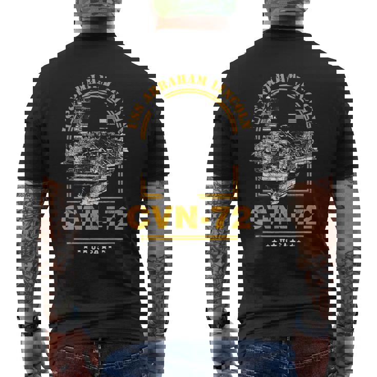 アメリカ海軍航空母艦 Cvn-72 エイブラハム・リンカーン Uss Abraham Lincoln メンズTシャツ バックプリント