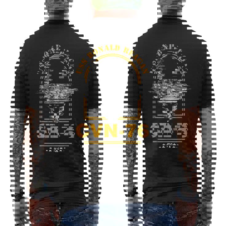 アメリカ海軍航空母艦 Cvn-76 ロナルド・レーガン Uss Ronald Reagan メンズTシャツ バックプリント