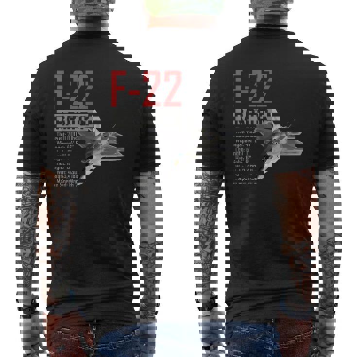 アメリカ航空機ステルス戦闘機 F22 ラプター メンズTシャツ バックプリント