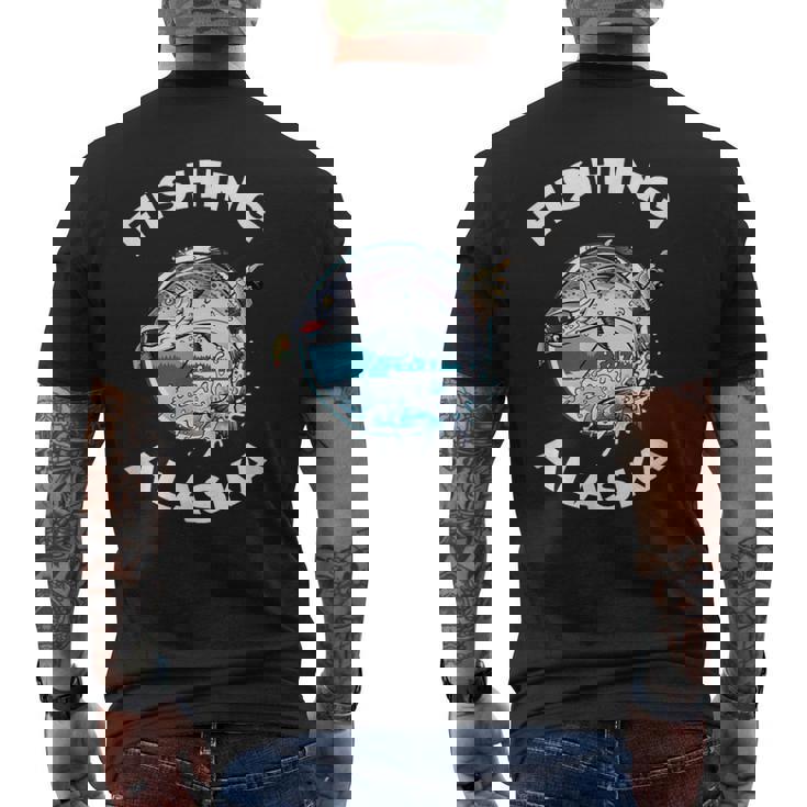 アラスカの魚アラスカの野生の鮭のお土産釣りアラスカ メンズTシャツ バックプリント