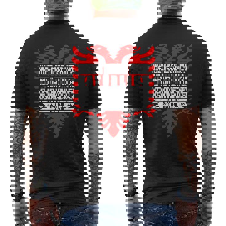 アルバニアブラッドアルバニアイーグル メンズTシャツ バックプリント