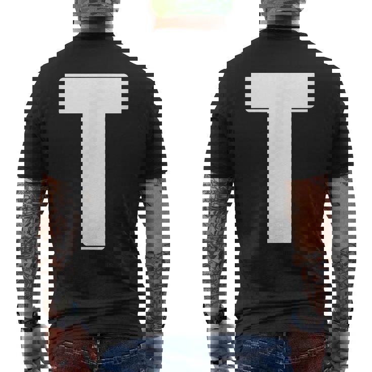 アルファベット T 大文字 モノグラム イニシャル メンズTシャツ バックプリント