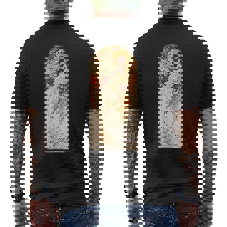 アルフォンス・マリア・ミュシャの季節 夏 メンズTシャツ バックプリント