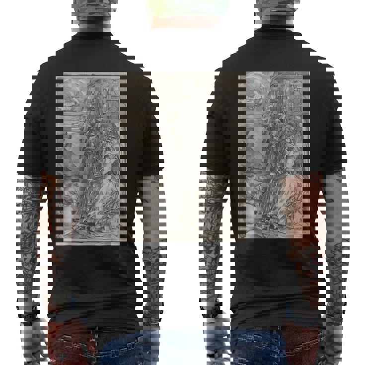 アルブレヒト・デューラーのメランコリア メンズTシャツ バックプリント