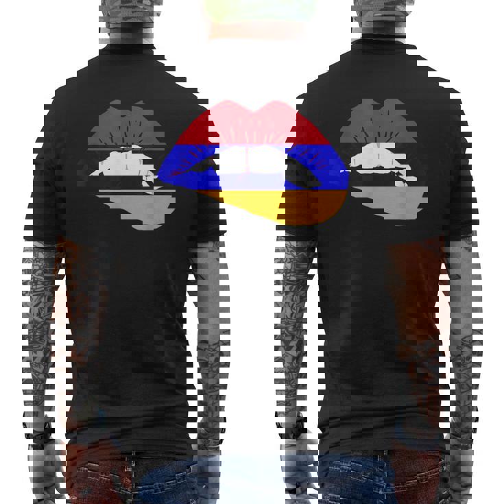 アルメニアリップ アルメニアプライド アルメニアルーツ アルメニア国旗 メンズTシャツ バックプリント