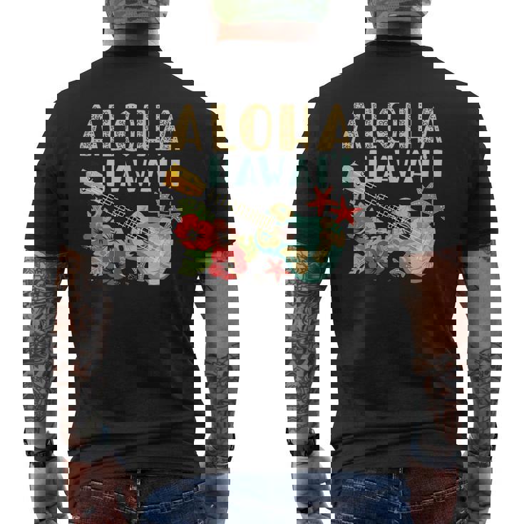 アロハ ハワイアン ウクレレ メンズTシャツ バックプリント