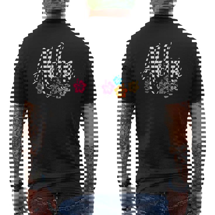 アロハ ハワイアン ハイビスカス フラワー サーファー マウイ カウアイ ハワイ メンズTシャツ バックプリント