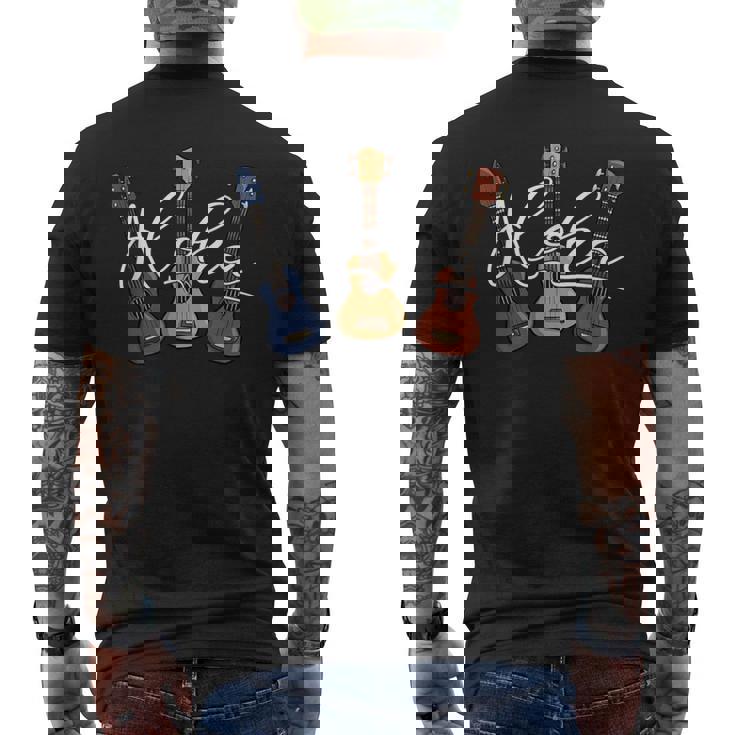 アロハ漫画 ウクレレ ハワイ ウケ ライフスタイル ウクレレ メンズTシャツ バックプリント