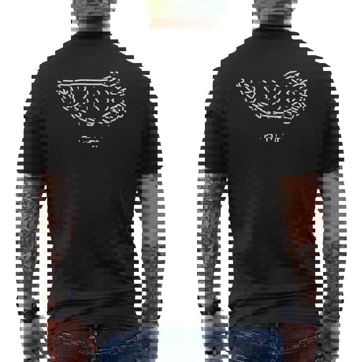 アロワナ ゆるい魚 おもしろ かわいいイラスト 釣り メンズTシャツ バックプリント