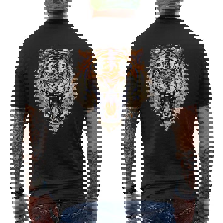 アングリータイガー、ローリングタイガー メンズTシャツ バックプリント