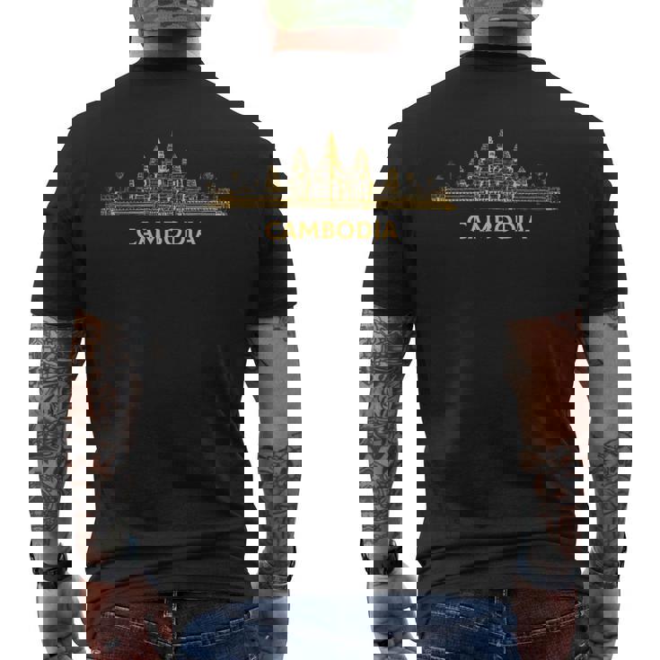 アンコールワットカンボジア、クメールカンボジア メンズTシャツ バックプリント