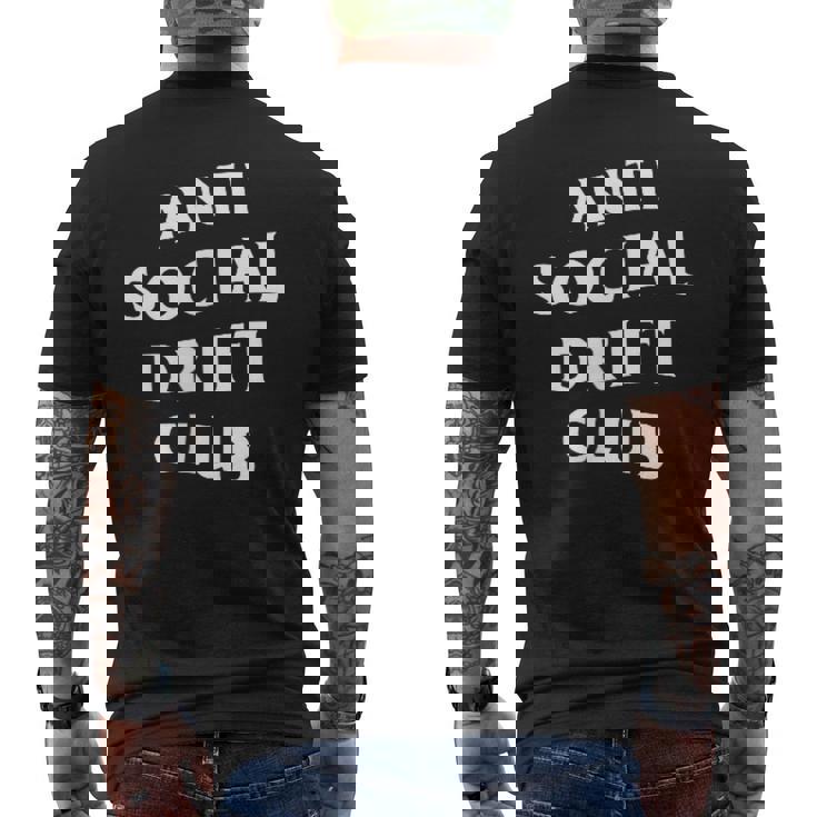 アンチソーシャルドリフトクラブホワイトロゴフロントバック メンズTシャツ バックプリント