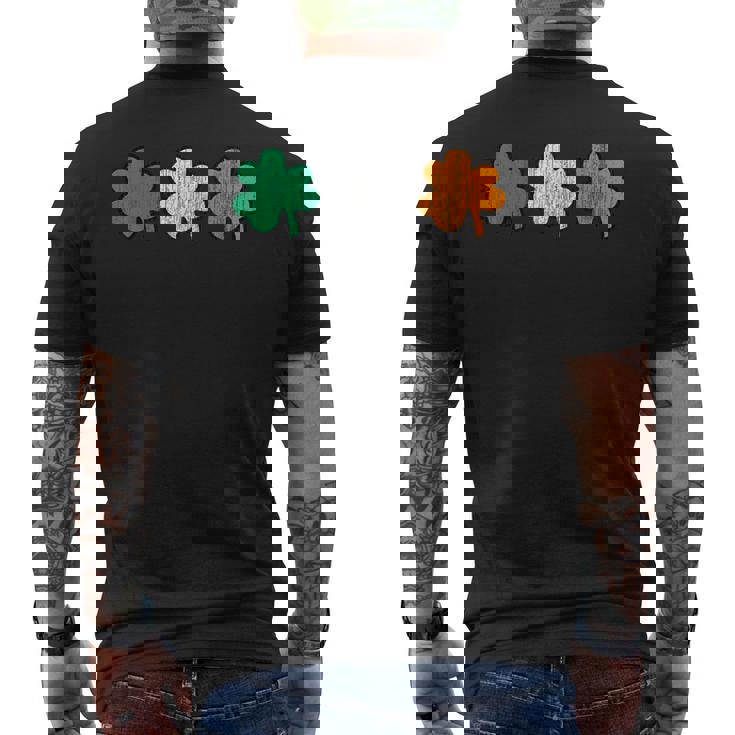 アンティーク調 シャムロック レトロスタイル アイリッシュ 三つ葉 クローバー かわいい メンズTシャツ バックプリント