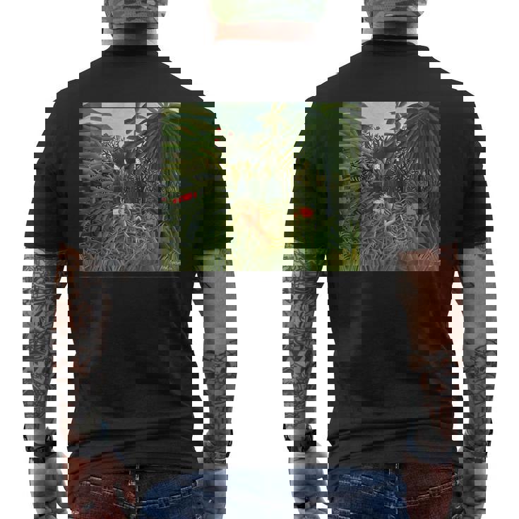 アンリ・ルソー作 ジャガー 馬を攻める1910 メンズTシャツ バックプリント