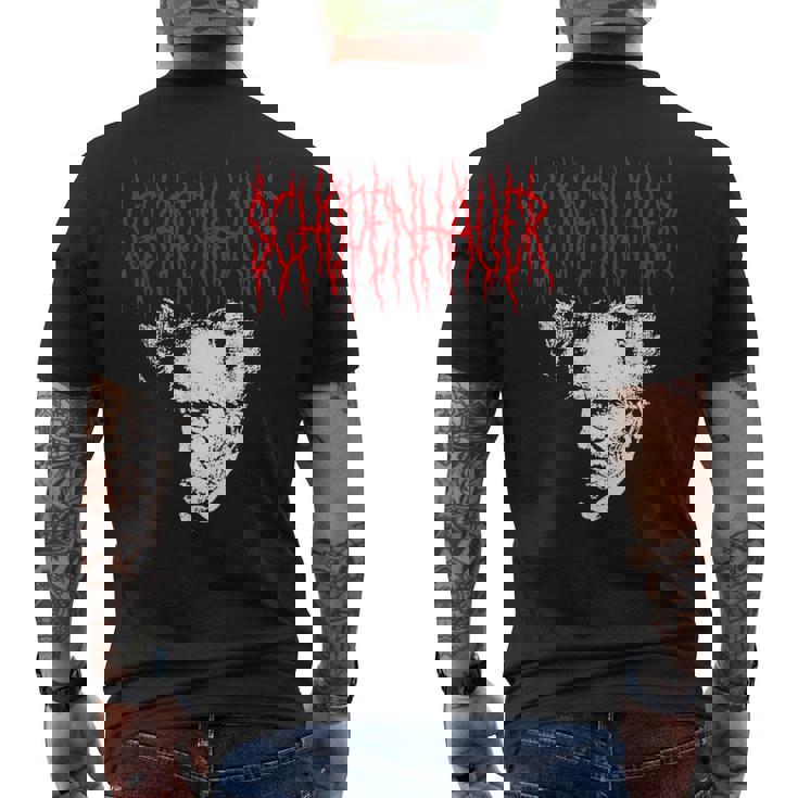 アーサー・ショーペンハウアー デスメタルスタイル 哲学 デザイン メンズTシャツ バックプリント