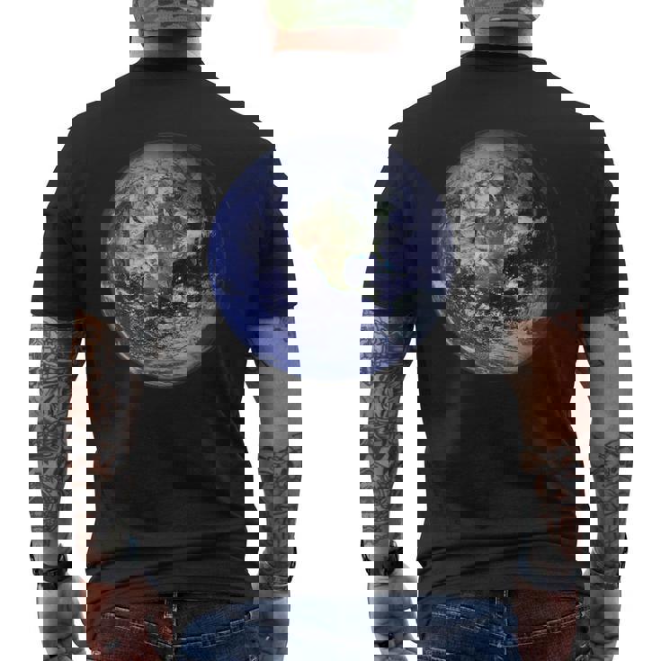 アースプラネット 地球 北米 平球 宇宙雲 メンズTシャツ バックプリント