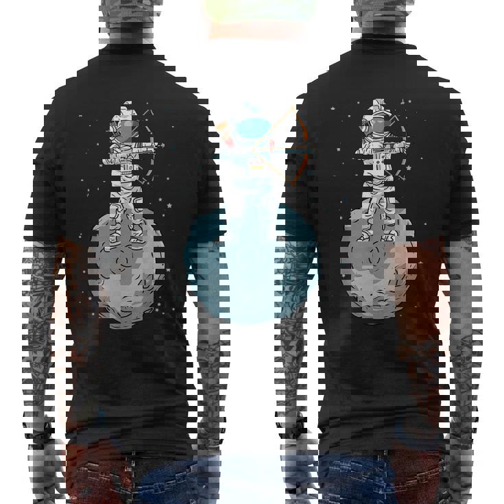 アーチェリーシャツキッズロングボウ宇宙飛行士ギフトキッズボウアーチェリー メンズTシャツ バックプリント