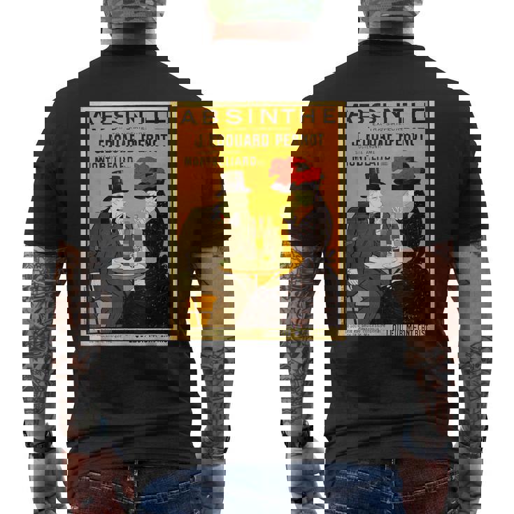 アールヌーボー アブサン ビクトリア朝 カップル テーブル メンズTシャツ バックプリント